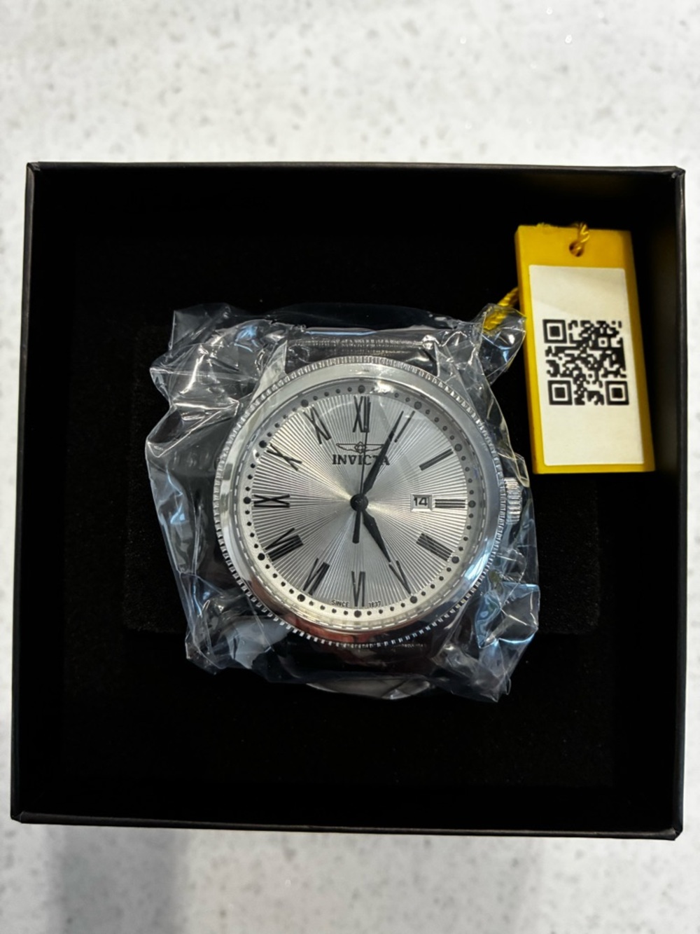 Invicta Silver and Black Roman Numeral Dress Watch